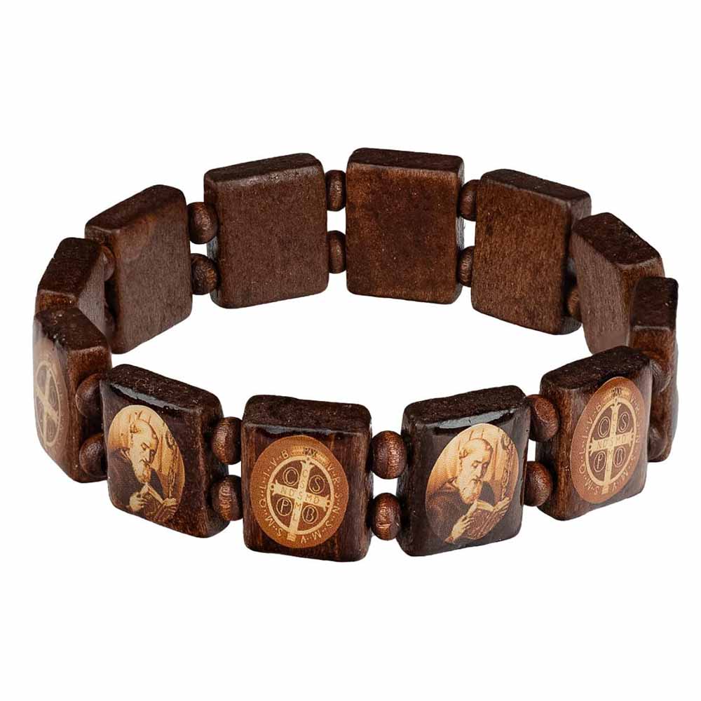 szent-benedek-karkoto Fa karkötő Szent Benedek képekkel - Image 1